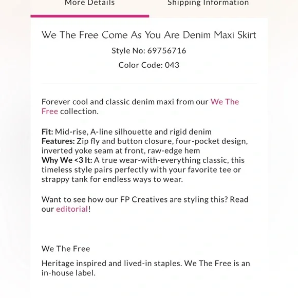 Free People - Denim Maxi Skirt - Picture 4 of 8